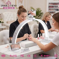 Lampe à ongles demi-lune avec support pour téléphone, logo personnalisé, pour salon de manucure professionnel, lampe UV pour ongles