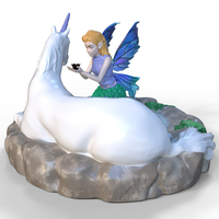 Commande en gros personnalisée artisanale fée aromatique Figurine porte-encens résine licorne Animal reflux cône d'encens brûleur cascade