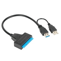 USB 3,0 a SATA Cable de adaptador de disco duro USB 3,0 a SATA 22pin 2,5 pulgadas SSD SATA convertidor de adaptador USB 2,0 con Cable de alimentación
