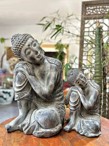 รูปปั้นพระพุทธรูปหลับทำจากเรซิ่น งานศิลปะที่ให้ความสงบและศักดิ์ศรี เหมาะสำหรับตกแต่งโต๊ะทำงานหรือแท่นบูชา เพื่อเสริมสร้างสมาธิและความตั้งใจ - Product Image 2