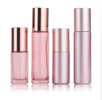 Nouvelles Bouteilles en Verre Roll-On Or Rose/Rose de 5ml et 10ml avec Bouchon à Vis et Sérigraphie – Récipients Vides pour Huiles Essentielles