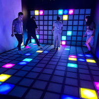 Juego Interactivo Activo para Piso LED con Luces Cuadradas para Parques Deportivos y Parques de Trampolín