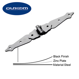 Лидер продаж, 8 дюймов, черная сталь, сверхпрочная петля для ремня с декоративным мягким закрытием для деревянного забора и ворот - Product Image 2