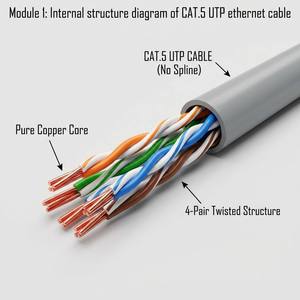 Câble UTP Cat5 non blindé, paire torsadée, câble réseau <span class=keywords><strong>Ethernet</strong></span> LAN, 100 MHz, cordon de raccordement Internet Fast <span class=keywords><strong>Ethernet</strong></span> pour routeur, commutateur - Product Image 2