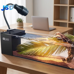 <span class=keywords><strong>Aquarium</strong></span> de bureau ultra-clair YEE, filtre latéral, pompe silencieuse, pas de vidange d'eau, avec éclairage LED pour bureau, maison, chambre - Product Image 3