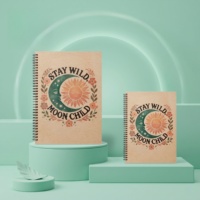 Stay Wild & Moon Child Kraft-Hardcover Spiralnotizbuch mit Metall-Doppeldrahtbindung Premium Schreibjournal Großhandel