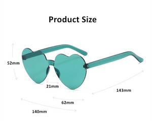 Occhiali da Sole Senza Montatura a Forma di Cuore BSBH, Colori Vivaci per Feste, per Donne e Ragazze - Product Image 2
