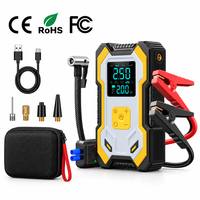 Démarreur de voiture 2000A avec compresseur d'air, booster de batterie portable, batterie externe 10000mAh, gonfleur de pneus 150PSI