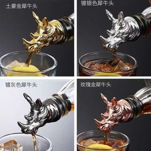 Vertedor de Vino Metálico al por Mayor, Tapón de Botella de Vino Retro con Cabeza de Ciervo, Vertedor de Botella de Aleación de Aluminio con Modelo 3D de Armadura de Ciervo - Product Image 4