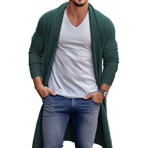 Pull long <span class=keywords><strong>en</strong></span> tricot fin pour homme, printemps automne, décontracté, ample, veste <span class=keywords><strong>en</strong></span> tricot longue pour homme - Product Image 4