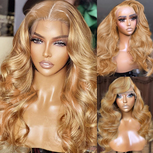 Peluca con malla frontal de onda de cuerpo marrón HD cabello brasileño transparente con cabello de bebé pelucas de cabello humano Marrón <span class=keywords><strong>castaño</strong></span> - Product Image 2