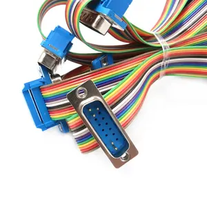 DB9 DB15 DB25 DB37 DIDC Conector macho a hembra IDC Cable de extensión de cable plano