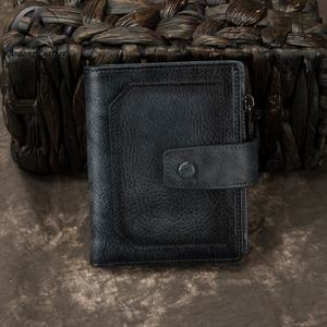 Portefeuille court pour homme en cuir de vache véritable, pochette tendance, porte-passeport, porte-cartes - Product Image 1