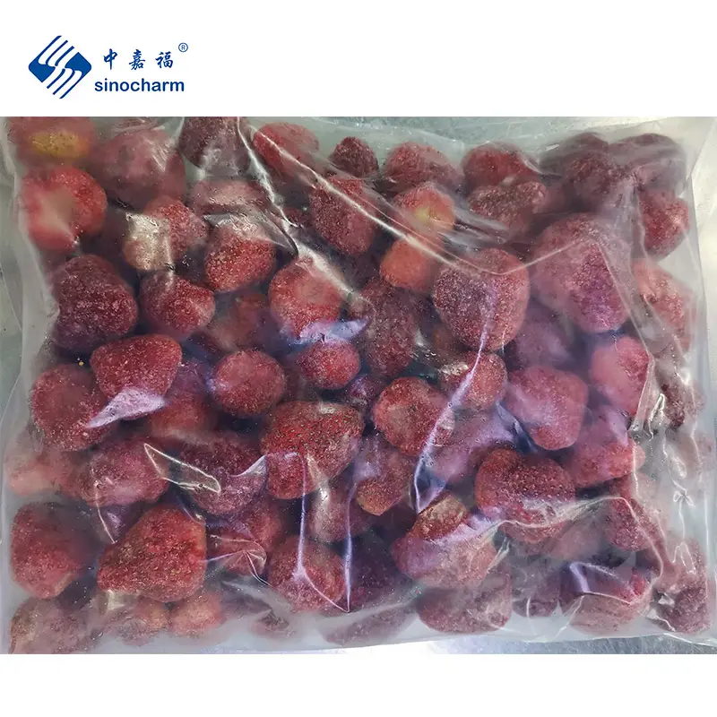 Sinocharm 15-25mm IQF Strawberry Honey 8% Brix Whole Strawberry Wholesale Price Frozen Strawberry with BRC-A Approved