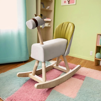 Fauteuil à bascule moderne pour enfants, motif cerf ou cheval, en bois massif, pour chambre, villa, bureau à domicile, salon ou salle à manger