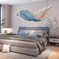 Lampes murales modernes à plumes à LED pour hôtel, salon, télécommande, peinture décorative, éclairage mural décoratif intérieur