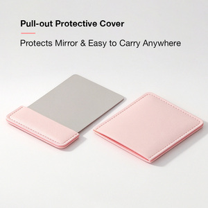 Portable Texture Finish Makeup <b>Mirror</b> <b>with</b> Clear Reflection and Compact Folding Design for Outdoor Cosmetic Touch Up - Product Image 2