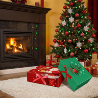 Boîte cadeau de Noël pliable en papier avec logo personnalisé, luxe, couleur mate, emballage coloré, avec couvercle magnétique