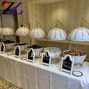 Réchaud de salle à manger rotatif malaisien avec plateaux isolants Ensemble de <span class=keywords><strong>chauffe</strong></span>-plats rond en acier inoxydable pour buffet romain Bain Marie - Product Image 5