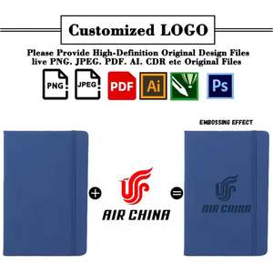Wholesale Promo Gift A6 PU Leather Hardcover Notebook with Logo Customizable 80 <b>Sheets</b> 160 Pages Office Business Notebook - Product Image 2
