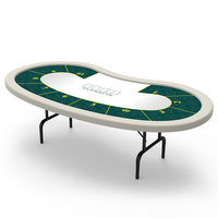 YH – table de Poker Texas de 240cm, produits de jeu de Style américain de forme ovale avec pieds pliants
