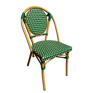 Moderno Parisino Bistro Aluminio Rattan Brazo Silla para uso en interiores al aire libre Precio barato Comedor Hotel Villa Muebles para restaurantes - Product Image 3