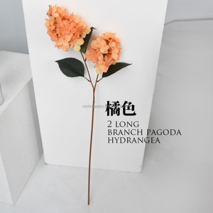 Corona de Hortensias Artificiales de Seda Realistas en Forma de <span class=keywords><strong>Torre</strong></span> de 95 cm, Color Rojo Anaranjado Otoñal, Decoración Floral para Navidad, Bodas, Hogar, <span class=keywords><strong>Hotel</strong></span> - Product Image 3