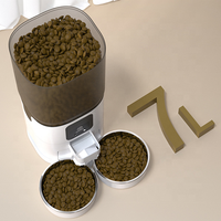 Distributeur de nourriture pour chat et chien, double bol en acier inoxydable, distribution uniforme de la nourriture, distributeur intelligent pour animaux de compagnie pour les foyers multi-animaux