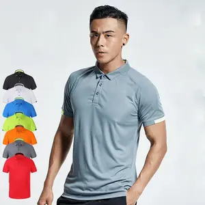 Kunden spezifische gestickte Logo Jogging tragen Herren Gym Bodybuilding schnell trocken Fitness Männer Polo T-Shirt