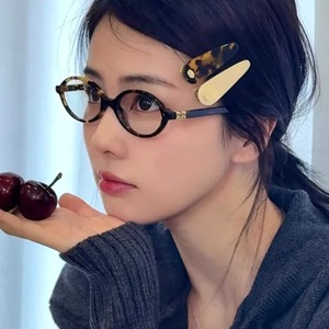 กรอบแว่นตาทรงวงรีเต็มขอบ สีน้ำตาล วัสดุ TR เลนส์ใส สำหรับผู้หญิง ปี 2024 - Product Image 3