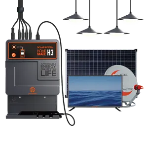 Télévision solaire de 19 pouces avec 4 lampes LED, système d'alimentation solaire de haute qualité, 200 w 12V DC, en afrique