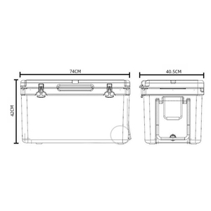Glacière thermique moderne 55QT en PE rotomoulé, robuste, pliable, réutilisable, avec grandes roues, poignée télescopique, 4 blocs de glace inclus, portable et étanche - Product Image 5