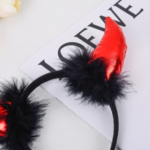 Wholesale Child Adults <strong>Devil</strong> <strong>Horns</strong> Headband Headwear Halloween Cosplay Festival Party Headbands - Product Image 2