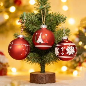 Palline <span class=keywords><strong>di</strong></span> Vetro Personalizzate con Disegni Cartoon, <span class=keywords><strong>Decorazioni</strong></span> Natalizie Elettroplaccate con Sublimazione Interna per Regali Festivi - Product Image 1