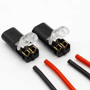 2p Primavera Fio do conector sem solda sem parafusos Braçadeira de cabo do conector rápido Bloco terminal 2 Way Easy Fit para tira conduzida