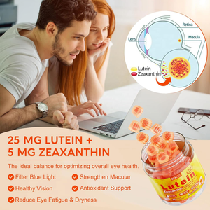 OEM şekersiz Lutein zeaksantin Gummies vitamin A, C, E, yabanmersini, Astaxanthin hindistan cevizi yağı ile görme sağlığı için - Product Image 6