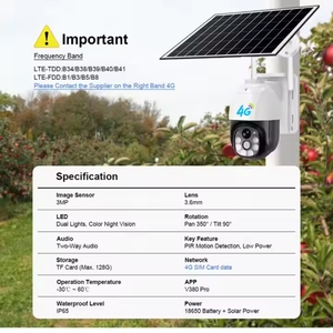 4G Năng Lượng Mặt Trời Ngoài Trời An Ninh CCTV Máy Ảnh Sim Khe Cắm Thẻ Được Xây Dựng Trong Còi Báo Động Đám Mây Lưu Trữ Dữ Liệu Tùy Chọn Không Dây Wifi Hệ Thống Giám Sát - Product Image 2