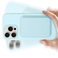 Étui magnétique en silicone liquide mat pour iPhone 16 avec porte-cartes magnétique assorti pour iPhone 18 Pro Max