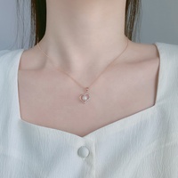 Plaqué or rose 925 argent perle d'eau douce bijoux mariage amour coeur pendentif à breloques collier minimaliste bijoux pour fille