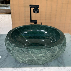 Circolare Verde Verde Verde <span class=keywords><strong>Guatemala</strong></span> marmo moderno lavabo lavello senza intagliatura esterna per uso Hotel e Villa - Product Image 4