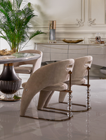 Ovaler Französischer Luxus-Marmor-Esstisch-Set Multifunktionales Modernes Design Massivholzbeine Kristall-Dekor Esszimmermöbel