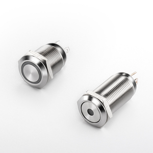 Interruptor de botón pulsador metálico con bloqueo momentáneo LED impermeable IP65 de 12 mm para electrodomésticos 220V 1NC - Product Image 1
