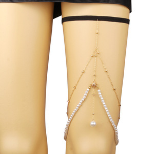 สายโซ่ไข่มุกขาเทียมสำหรับผู้หญิงเครื่องประดับแฟชั่นสำหรับปาร์ตี้ประดับร่างกายคาดเอวรอบเดี่ยว - Product Image 2