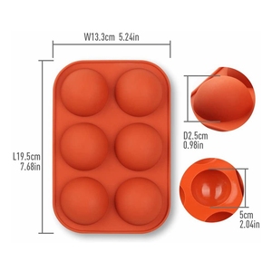 Molde de silicona semiesfera <span class=keywords><strong>para</strong></span> hornear, bomba de Chocolate caliente, tarta, gelatina, domo, Mousse, 4 paquetes - Product Image 4