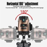 Niveau laser auto-nivelant 5 lignes 3 lignes, niveau laser 360 degrés pour la construction, niveau laser à batterie lithium-ion 12V