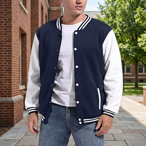 เสื้อแจ็คเก็ตบอมเบอร์แบบ Letterman สไตล์วาร์ซิตี้สุดหรู สำหรับทีมกีฬา  ปรับแต่งได้  คอตั้ง  โลโก้ด้านหน้า  เหมาะสำหรับฤดูหนาว - Product Image 3