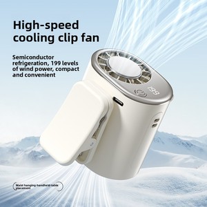 Nuevo Mini <span class=keywords><strong>Ventilador</strong></span> Portátil de Cintura con Enfriamiento por Hielo, Motor sin Escobillas, Alimentación USB/Li-Bat 5V, Listo para RV, con Clip para Sombrilla - Product Image 1