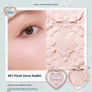 Flower Knows Nouvelle Collection Bunny Garden Poudre de blush gaufrée lyophilisée, couleur d'ambiance éclatante, forme cœur d'amour - Product Image 3