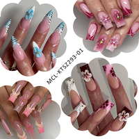 30PCS/kit Kawaii Handmade Nail Art Resin Charms 3D Design Nail Acrylic Flowers Acrylic flower