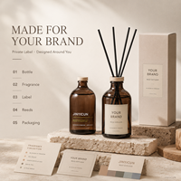 Diffuseur de parfum d'ambiance en verre personnalisé 100 ml avec bouchon en bois, marque privée, OEM ODM, luxe, écologique, arôme frais, cadeau